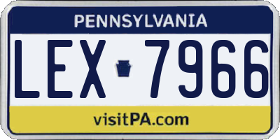 PA license plate LEX7966