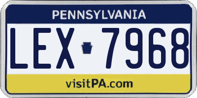 PA license plate LEX7968