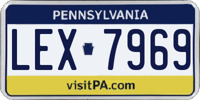PA license plate LEX7969