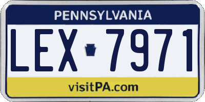 PA license plate LEX7971