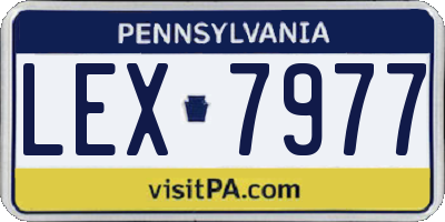 PA license plate LEX7977