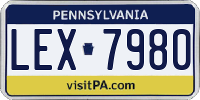 PA license plate LEX7980