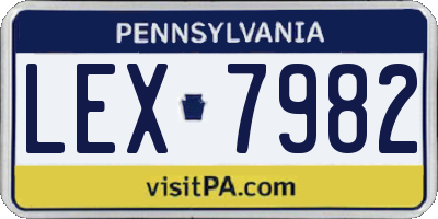 PA license plate LEX7982