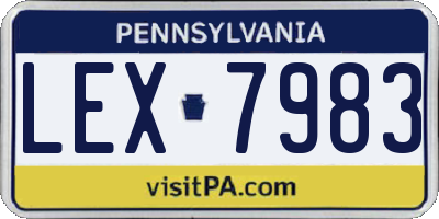 PA license plate LEX7983