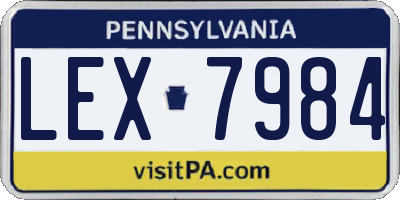 PA license plate LEX7984