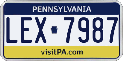 PA license plate LEX7987