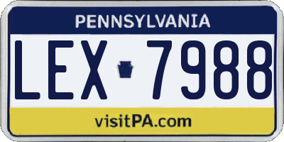PA license plate LEX7988