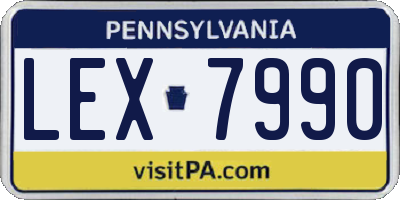 PA license plate LEX7990