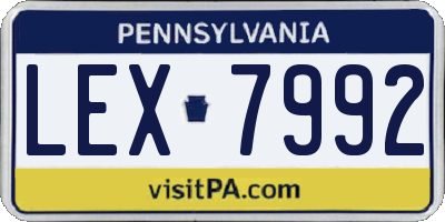 PA license plate LEX7992