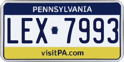 PA license plate LEX7993