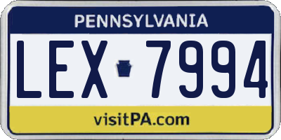 PA license plate LEX7994