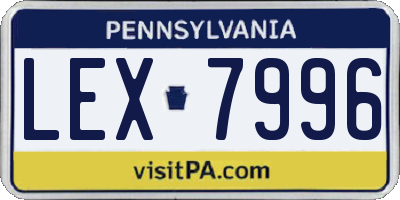 PA license plate LEX7996