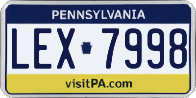 PA license plate LEX7998