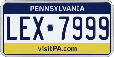 PA license plate LEX7999