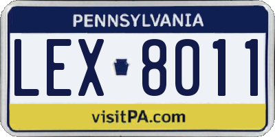 PA license plate LEX8011