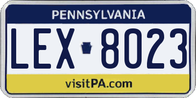 PA license plate LEX8023