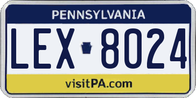 PA license plate LEX8024