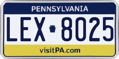 PA license plate LEX8025