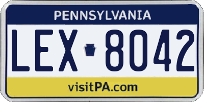 PA license plate LEX8042
