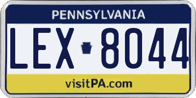 PA license plate LEX8044