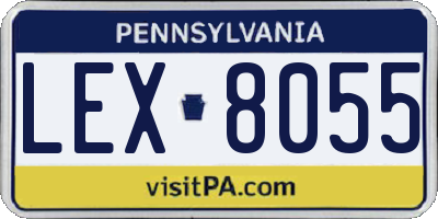 PA license plate LEX8055