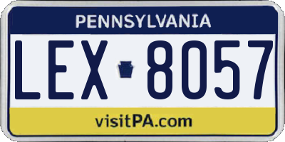 PA license plate LEX8057