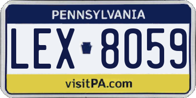 PA license plate LEX8059