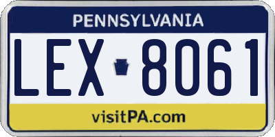 PA license plate LEX8061