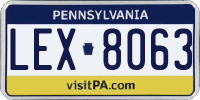PA license plate LEX8063