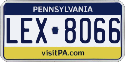 PA license plate LEX8066