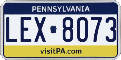PA license plate LEX8073