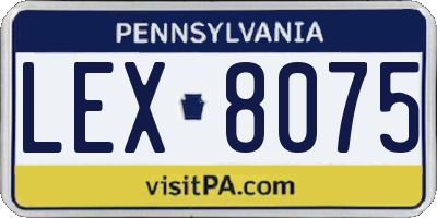 PA license plate LEX8075