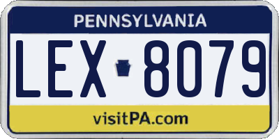 PA license plate LEX8079