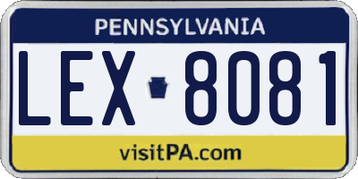 PA license plate LEX8081