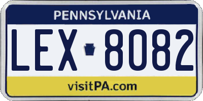 PA license plate LEX8082