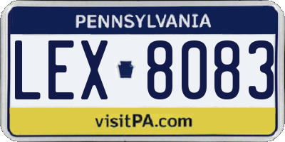 PA license plate LEX8083