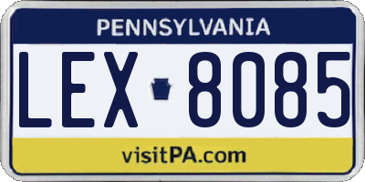 PA license plate LEX8085