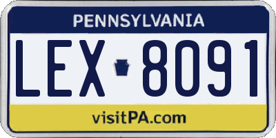 PA license plate LEX8091