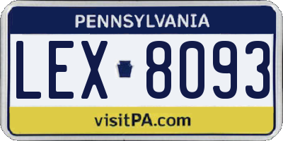 PA license plate LEX8093