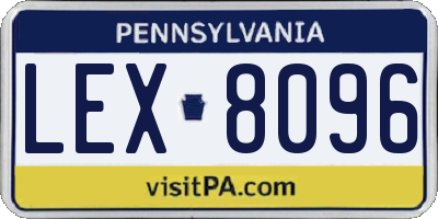PA license plate LEX8096