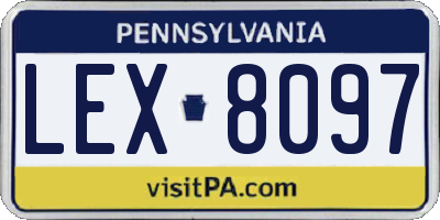 PA license plate LEX8097