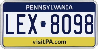 PA license plate LEX8098