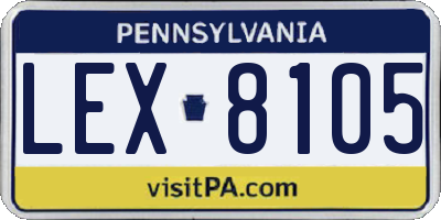 PA license plate LEX8105