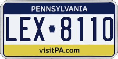 PA license plate LEX8110