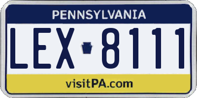 PA license plate LEX8111