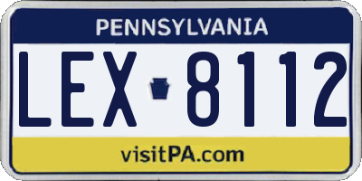 PA license plate LEX8112