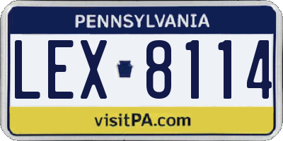 PA license plate LEX8114
