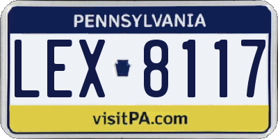 PA license plate LEX8117