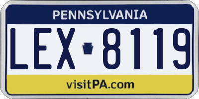 PA license plate LEX8119