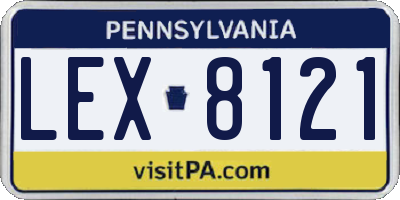 PA license plate LEX8121